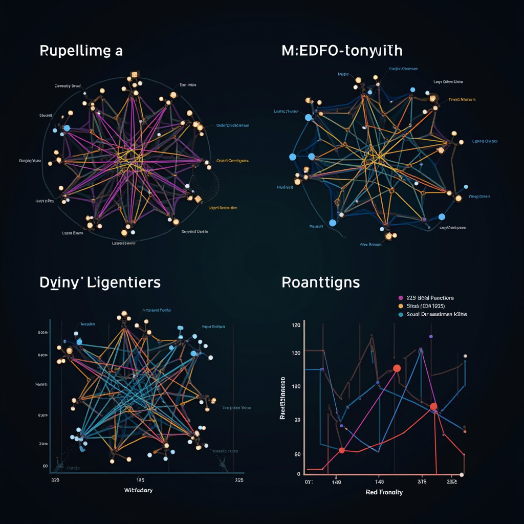 Visualization showing community growth patterns for cult classic games, featuring network diagrams of player connections, community milestone markers, and engagement metrics over time with emphasis on organic growth through word-of-mouth